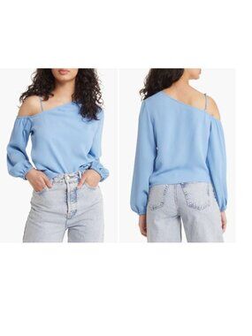 Open Edit Pleated Asymmetric Top, Blue Lake, M